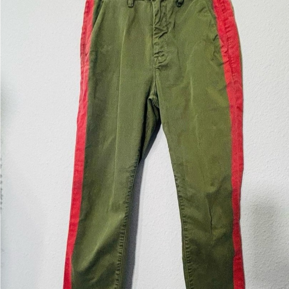 Stylish Olive and Red Men's Pants